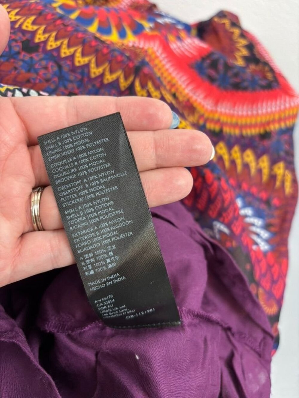 Anthropologie womens 18W Maren embroidered maxi dress purple multicolor bohemian - Picture 14 of 14